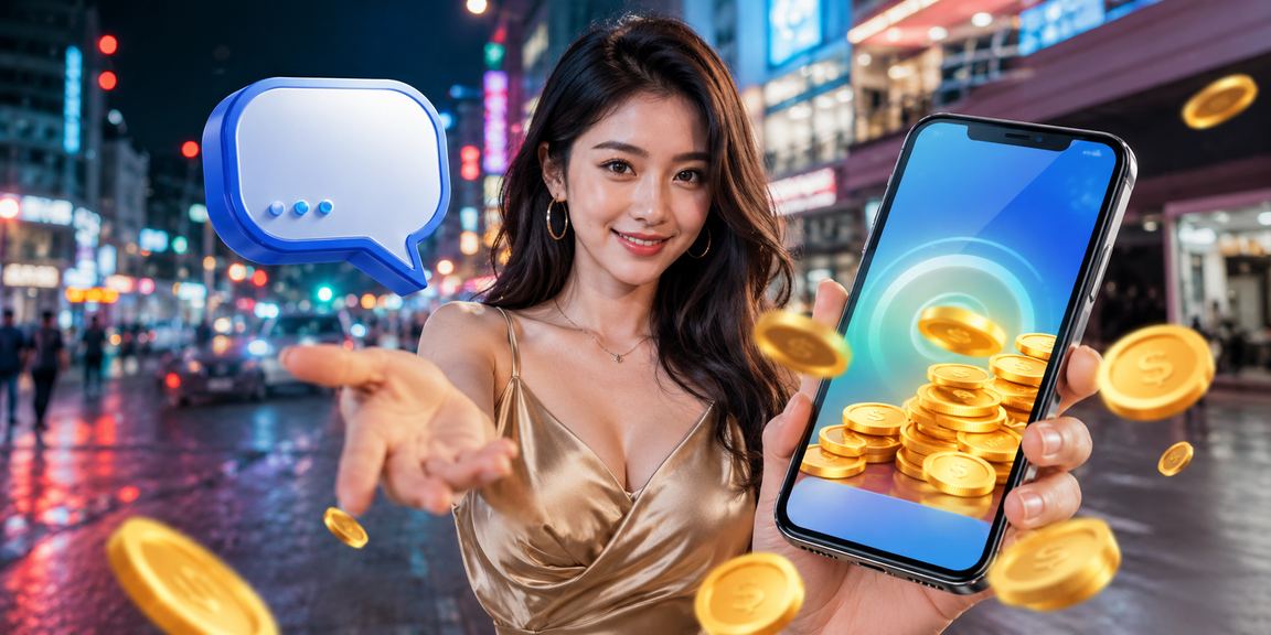 Người dùng TP HCM sử dụng casino di động với màn hình neon về đêm
